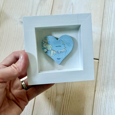 Mini Cape Cod Heart Map Frame